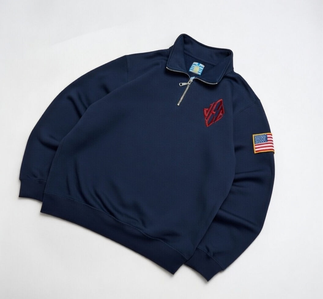 Embroidered JE Navy Sweatshirt