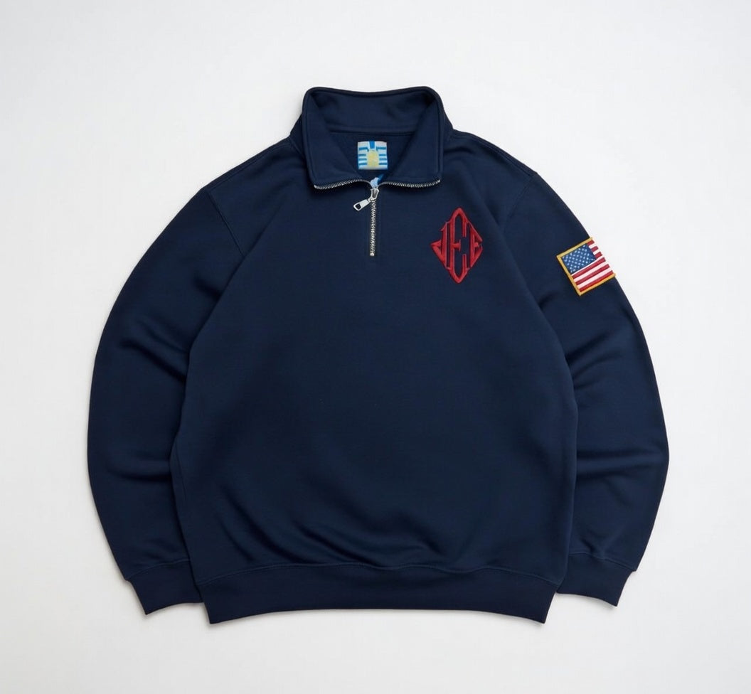 Embroidered JE Navy Sweatshirt