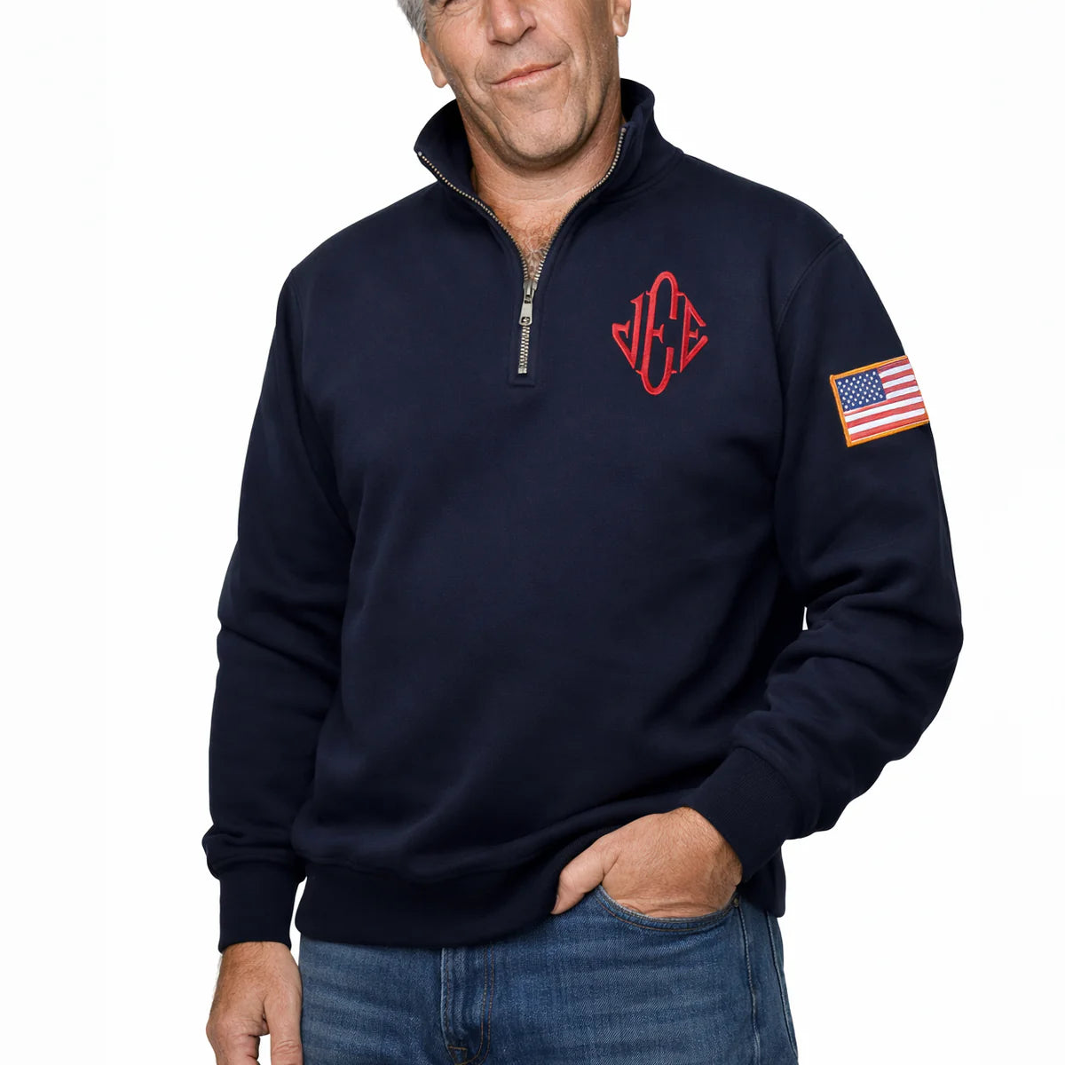 Embroidered JE Navy Sweatshirt